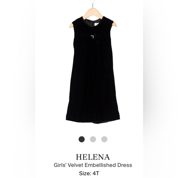 Helena Girl’s Velvet Embellished Dress 4T - Picture 6 of 11